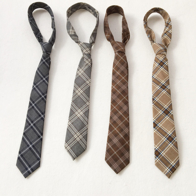 日系JKDK制服领带领结格子巧克力新款学生校服配饰英伦学院男女