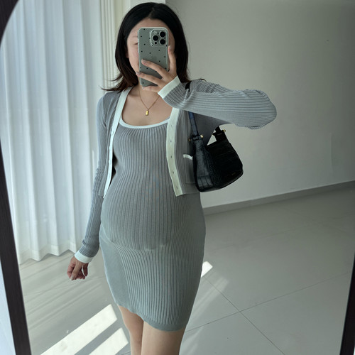孕妇装纯欲风小个子套装吊带裙