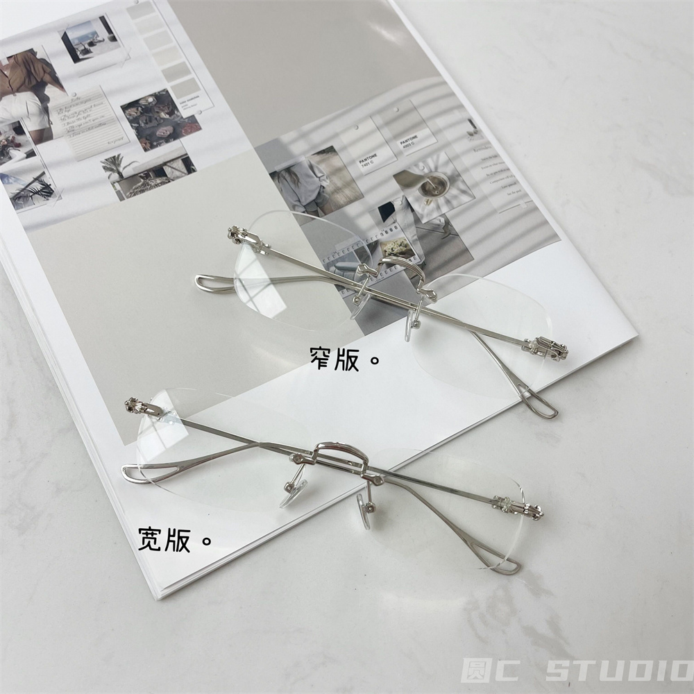 无边框近视配度数眼镜架