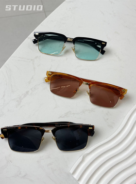 气质方框高级感墨镜可配近视