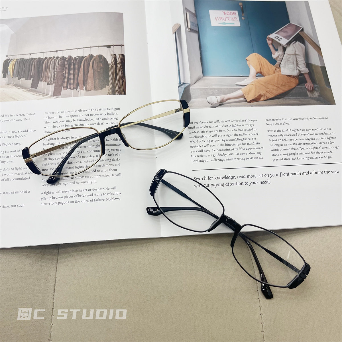 复古窄框高级感金属平光镜防蓝光可配近视女方圆脸显瘦猫眼镜架男