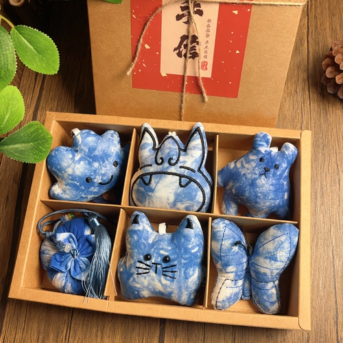 云南大理扎染挂件钥匙扣礼盒