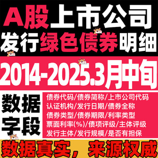 上市公司绿色债券数据2014-2025Q3年企业数据
