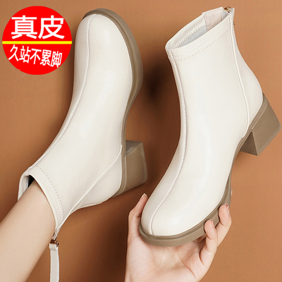 秋冬女士皮鞋时尚厚底马丁靴女