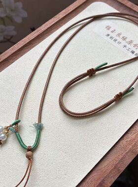 手工编织吊坠挂绳项链绳蜡皮绳时尚百搭款黄金平安扣绳子细款女