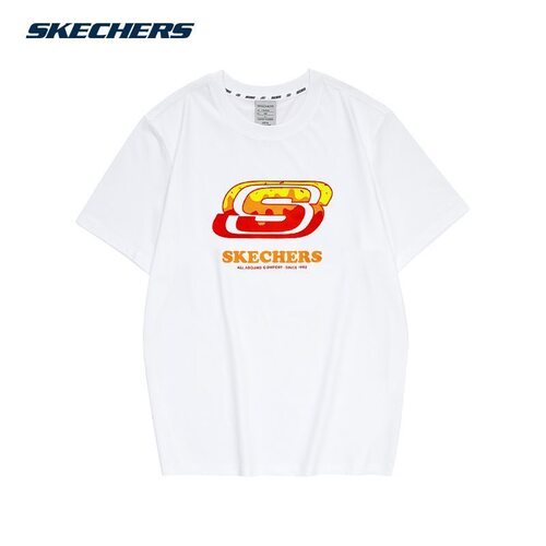 Skechers斯凯奇男女同款夏季新款百搭短袖针织t恤衫FHL223U042