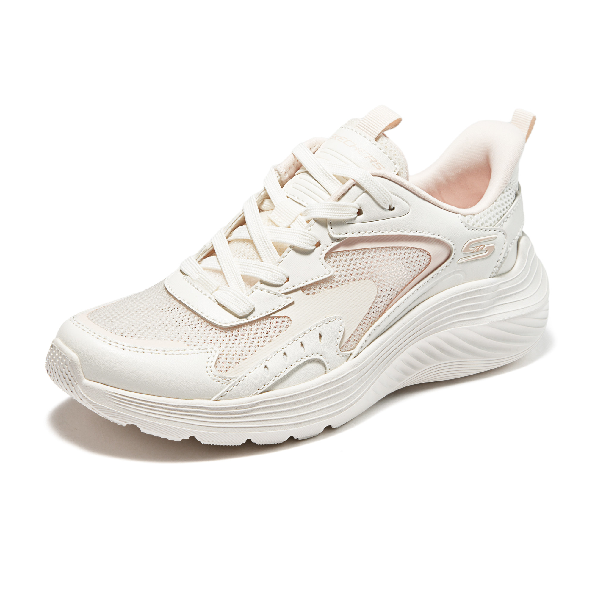 Skechers斯凯奇女鞋春夏网面透气休闲运动鞋厚底减震跑步鞋117486