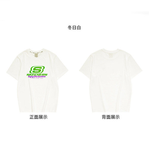 Skechers斯凯奇短袖男女同款夏季纯棉运动半袖圆领T恤FHL223U045