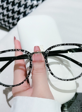 韩版复古眼镜框女防蓝光平光镜配有度数近视眼镜圆脸显瘦眼睛架男