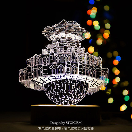 充电式宫崎骏天空之城礼物小夜灯少女生日装饰台灯梦幻动漫吉卜力