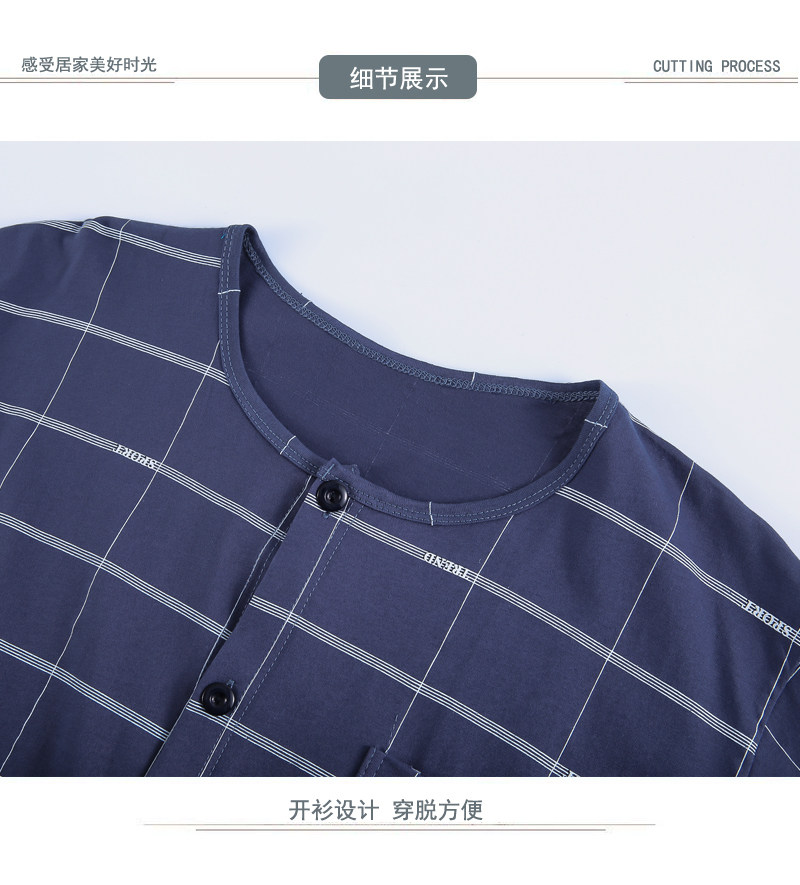 MIDDLE-AGED AND ELDERLY COTTON SHORT-SLEEVED CARDIGAN CARDIGAN TOP PAJAMAS SUMMER LARGE SIZE THIN HALF SLEEVE MENS COTTON UNDERSHIRT