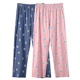 女春秋大码 全棉家居裤 单件长裤 妈妈高腰薄款 夏季 老年人纯棉睡裤