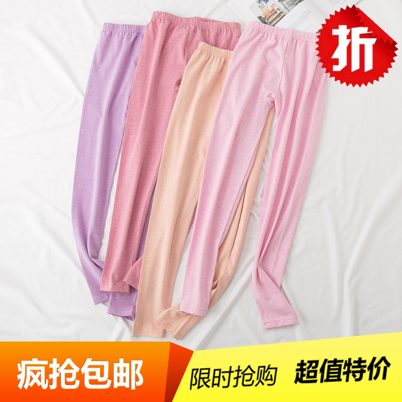 女士中老年单件棉秋裤修身 莱卡棉薄款打底裤 紧身棉毛裤衬裤女