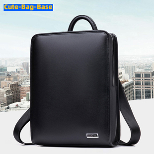 真皮双肩包小型男女士高端商务休闲背包牛皮14寸电脑包轻薄通勤包