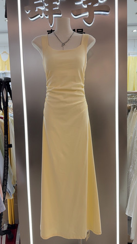 2025夏季新款韩系显瘦辣妹褶皱吊带裙女百搭纯色带胸垫莫代尔棉