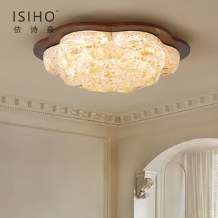 依诗豪 卧室灯 金箔轻奢高级感法式主卧房间新款护眼氛围感灯具