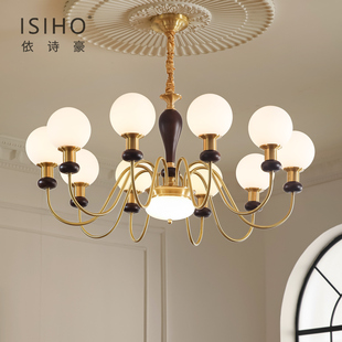 依诗豪 中古风别墅客厅挑空大吊灯法式复古复式楼梯灯大户型灯具