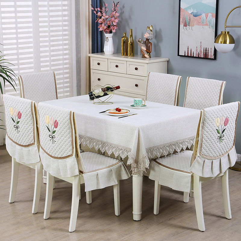 现代桌布布艺餐桌椅子套罩欧式高