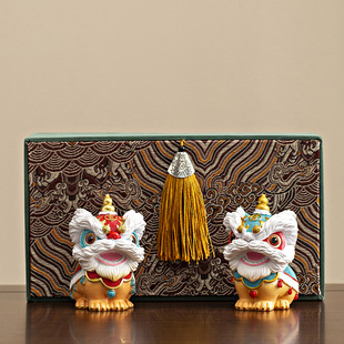 国潮醒狮文创礼品套装商务客户外宾伴手礼节日纪念品摆件佛山非遗