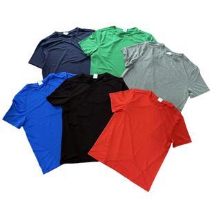 纯色简约半袖 外贸速干运动T恤夏季 修身 透气排汗圆领短袖 男士