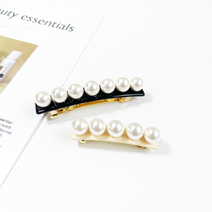 新品亚力山大同款 玉珠系列8公分发夹顶夹仙女珍珠弹簧夹发饰头饰