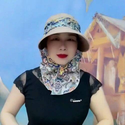 女士防紫外线防晒帽户外遮阳护颈大帽檐骑行帽夏季薄款透气太阳帽