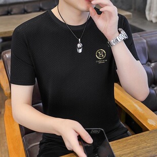 潮流青年百搭半袖 圆领短袖 透气宽松休闲上衣韩版 夏季 体恤 t恤男士