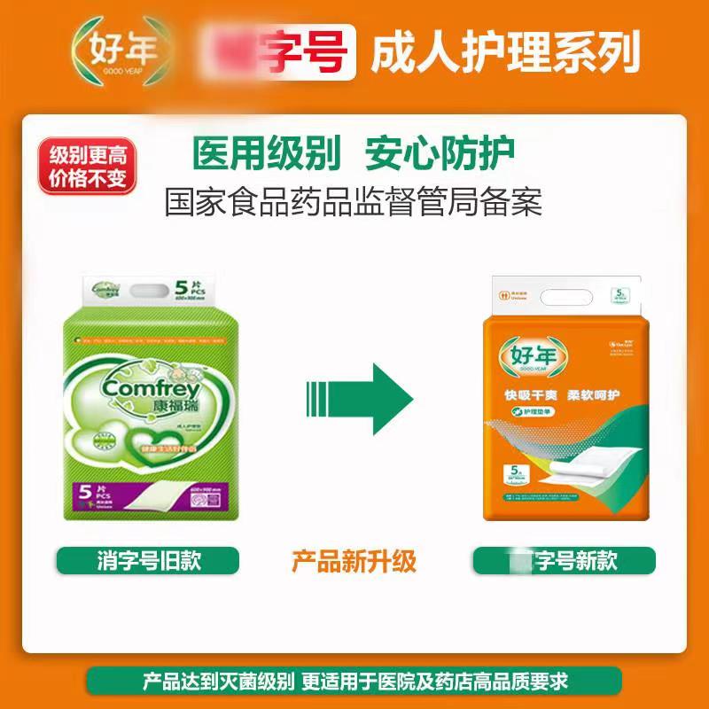 康福瑞旗下好年老人护理垫60*90 成人纸尿垫 一次性尿垫床垫120片