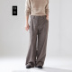 休闲裤 人字纹咖色毛呢裤 加厚直筒裤 男裤 男宽松阔腿裤 子男秋冬新款