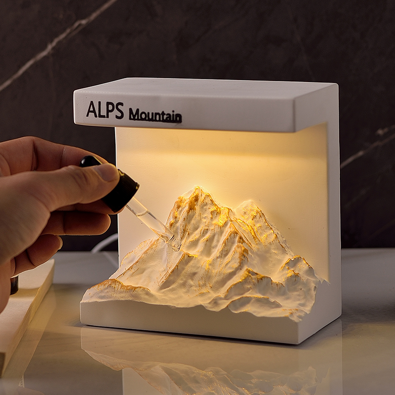 日照阿尔贝斯山无火香薰扩香石桌面小夜灯香氛摆件过年送女孩礼物