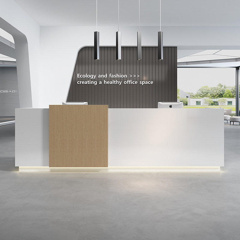 烤漆前台接吧待台简约现代公司办公大厅服务台美容院收台银台定制
