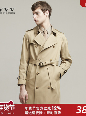 2024春秋季Trench Coat 男士风衣中长款战壕青年潮流英伦休闲外套