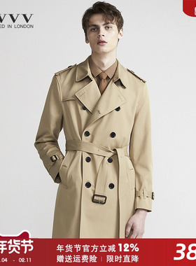 2025春秋季新款男士风衣中长款修身战壕男外套时尚休闲英伦潮防风