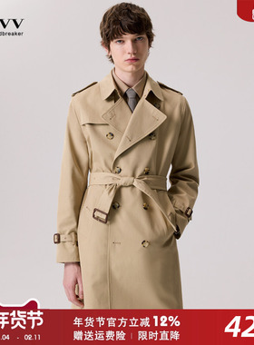 2025新款男士风衣中长款战壕春秋季双排扣英伦修身防雨休闲潮外套