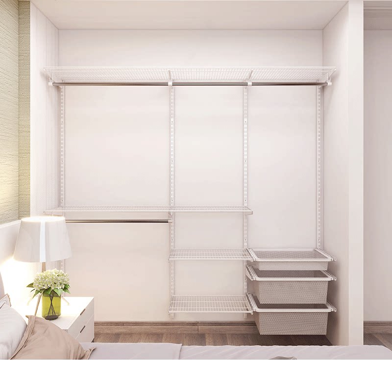 惠普登整体金属衣柜定制步入式主卧衣帽间衣橱开放储物间收纳柜子