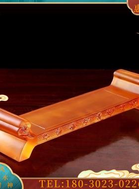 圆通佛具用品台湾供水杯底座净水杯案台古法琉璃供杯条案【议价】