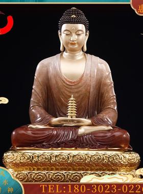 释迦牟尼佛佛药师佛台湾全铜高温着色坐蒲团如来佛祖三宝【议价】