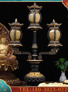 LED多头宫灯观音佛前莲花灯供灯佛灯供奉灯三头五头铜宫灯