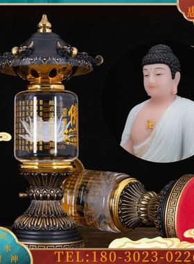 LED插电佛字水晶灯观音佛前莲花灯寺庙家用七彩长明灯供灯