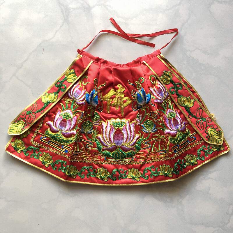 高档刺绣凸莲花佛像披风观音菩萨荷花斗篷神衣佛衣佛袍红色白色