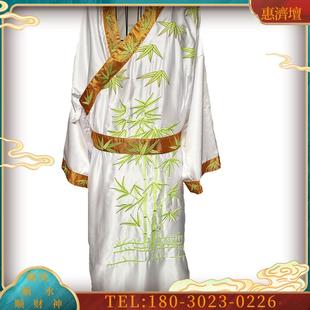 新款青色萤光绿竹叶衣电平绣大爷伯二爷伯服装人穿七爷乩【议价】