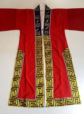 工艺品刺绣服装经衣八卦红色