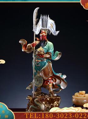 纯铜武关公摆件家用客厅聚财九龙关公关二爷武财神公司开【议价】