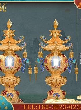24新款景泰蓝供灯佛堂灯长明灯led观音佛台灯佛前供灯家用