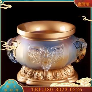 家用 供佛 佛具用品台湾纯铜镶琉璃烧香炉 室内 香薰 议价