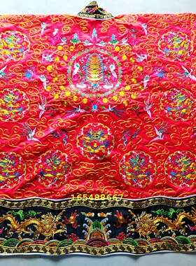法衣道袍九龙法衣道士服装高功衣降衣台湾全金丝九龙道袍红色
