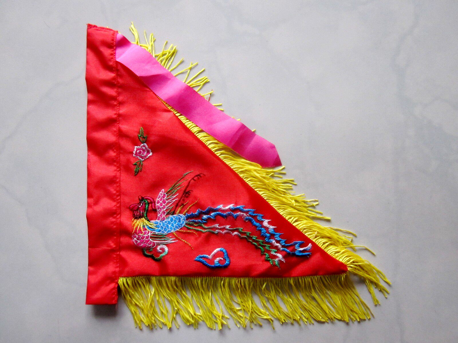 绸缎旗子佛旗令旗小令旗三角旗进香旗双面绣凤凰旗红色黄色凤旗