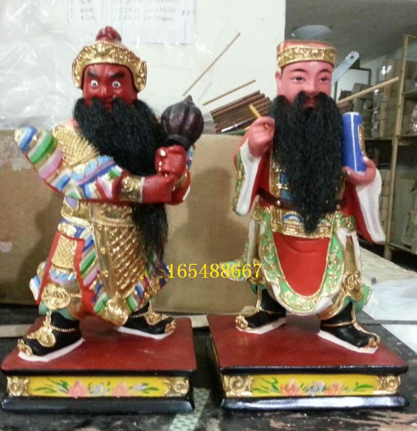 神像人物文武判官神像木雕定制