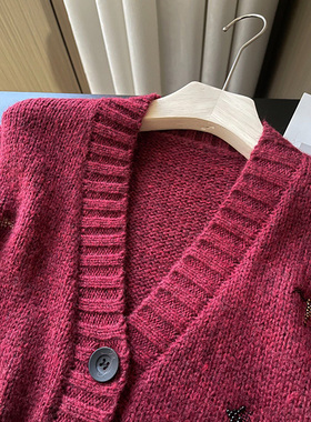 122206~「包邮 可爱喜庆感」卡通刺绣设计~女士开衫/毛衣