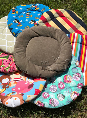 手工宠物薄垫子纯棉帆布圆形狗狗褥子猫咪垫子四季耐抓咬夹棉垫